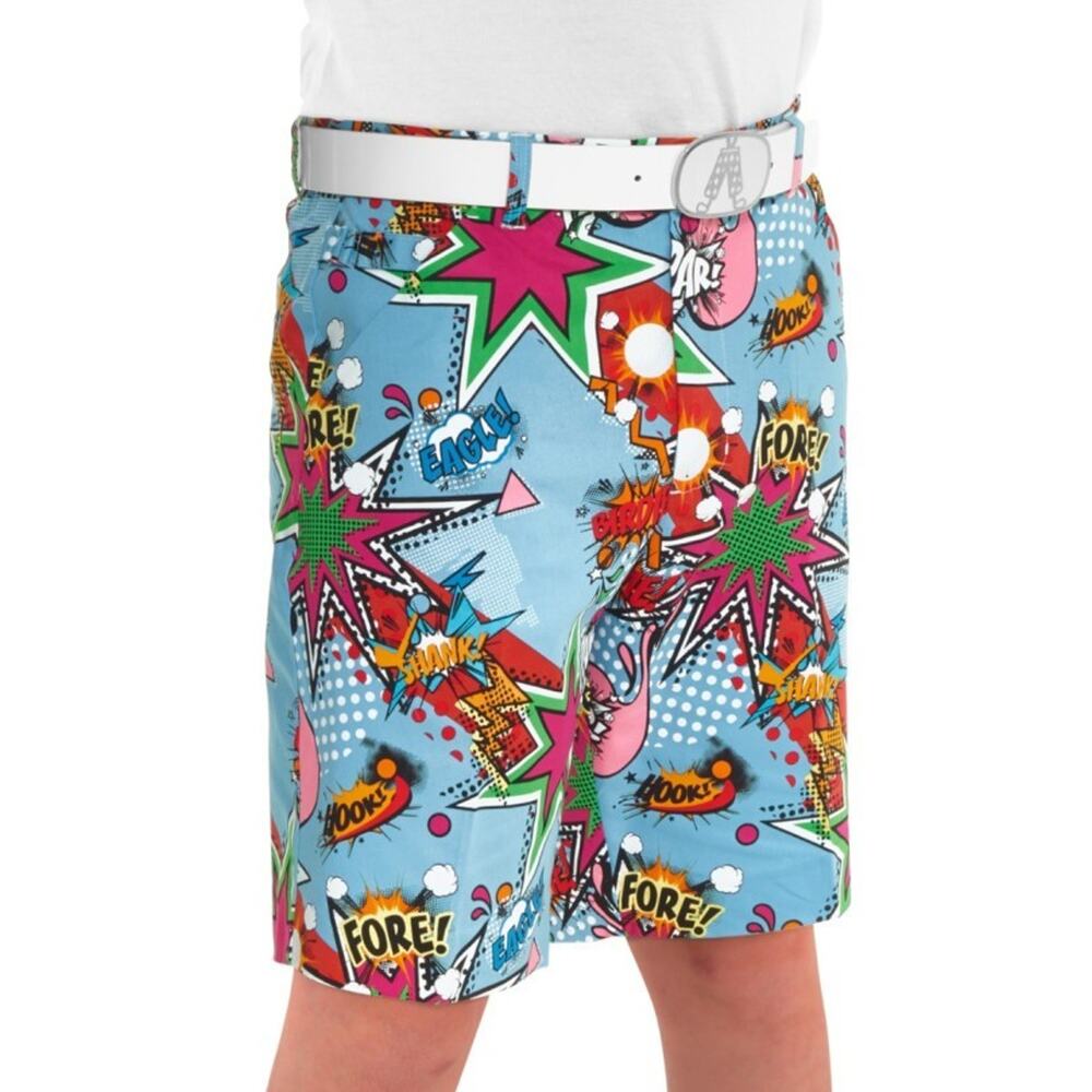 NWT New Royal & Awesome Kids Shorts Golf Size Large 12 - 13 Partoon Comic Sport